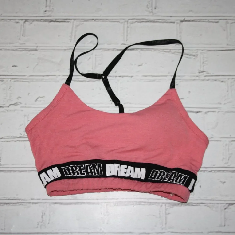 🧡🖤 Peach & Black DREAM Sleep Sports Bra · No Boundaries · Size XS